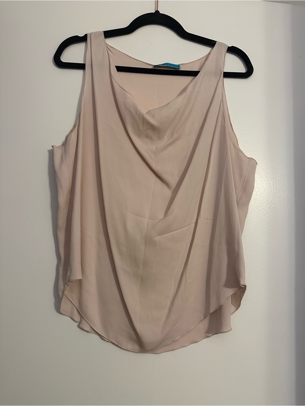 Alice and Olivia Pink Silk Tank Blouse Draped